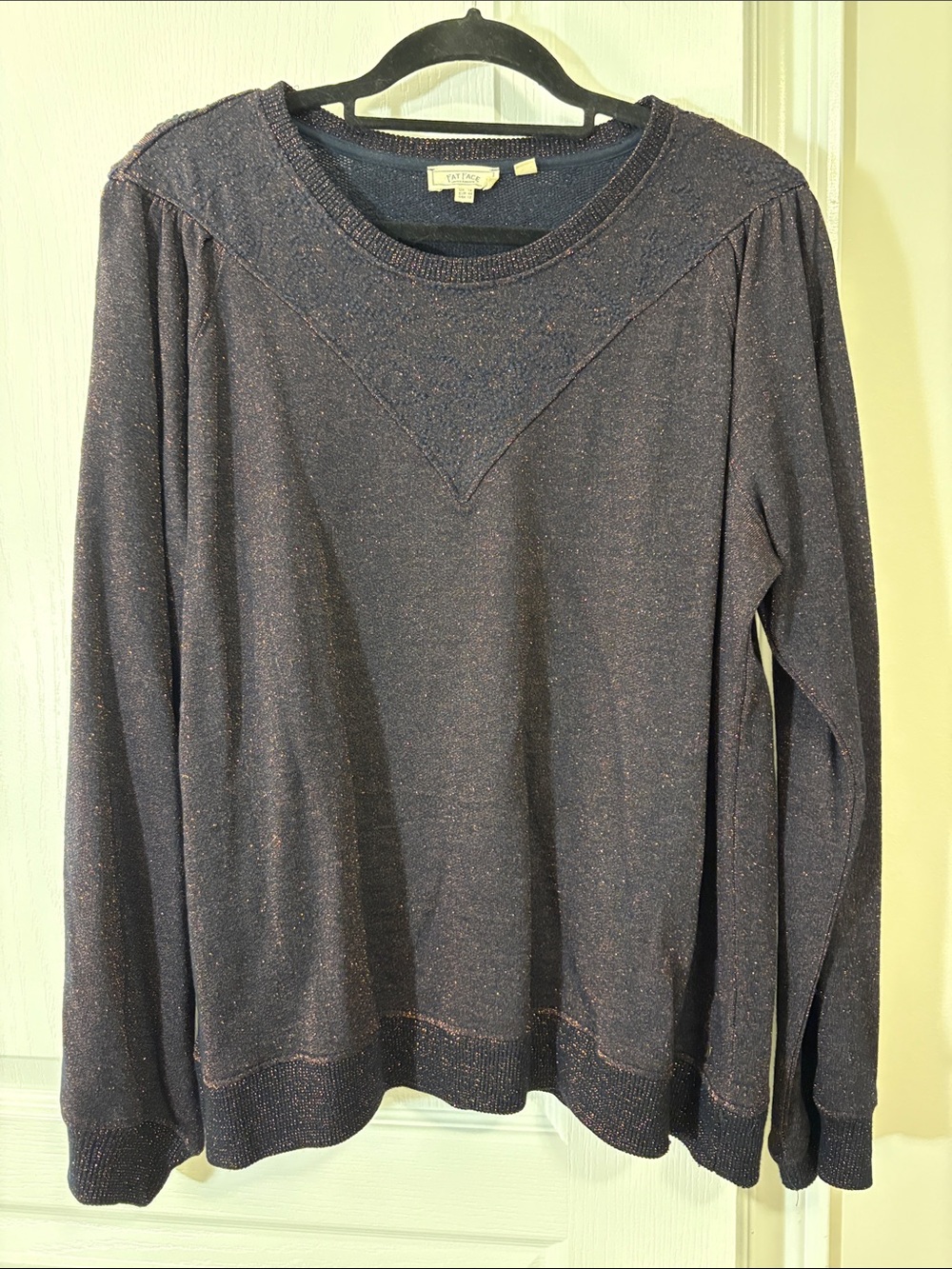 Fat Face UK Eggplant Sparkle Long Sleeve Sweater